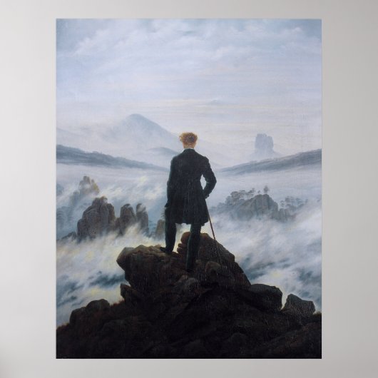 Friedrich's Wanderer boven het Zee Fog Poster (Voorkant)