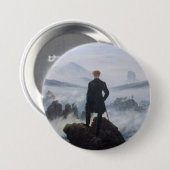 Friedrich's Wanderer boven het Zee Fog Ronde Button 7,6 Cm (Voorkant /achterkant)