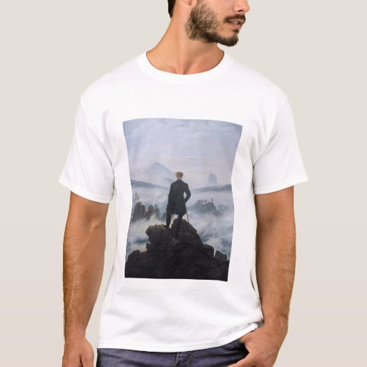 Friedrich's Wanderer boven het Zee Fog T-shirt (Voorkant)