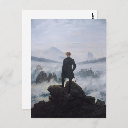 Friedrich's Wanderer boven het zee mist Briefkaart (Voorkant / Achterkant)