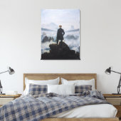 Friedrich's Wanderer boven het zee mist Canvas Afdruk (Insitu (Slaapkamer))