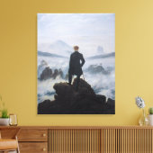 Friedrich's Wanderer boven het zee mist Canvas Afdruk (Insitu (Woonkamer))