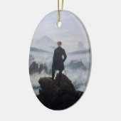 Friedrich's Wanderer boven het zee mist Keramisch Ornament (Links)