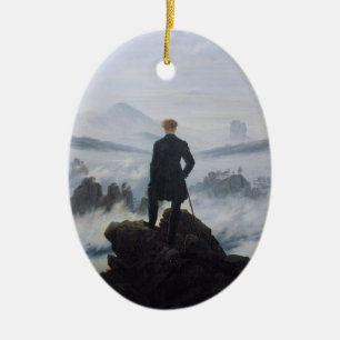 Friedrich's Wanderer boven het zee mist Keramisch Ornament