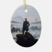 Friedrich's Wanderer boven het zee mist Keramisch Ornament (Achterkant)