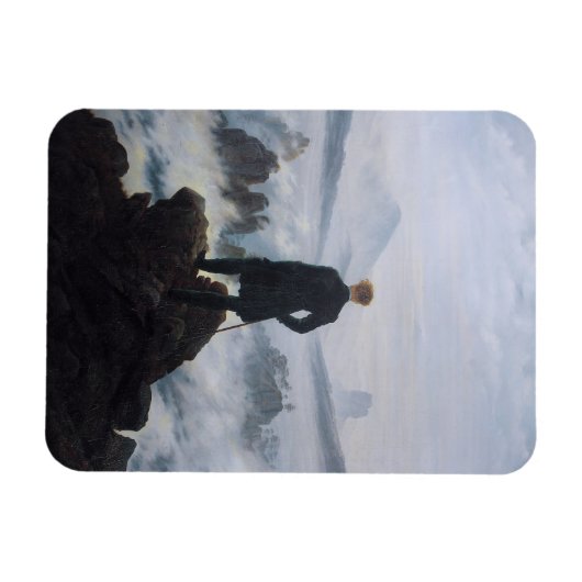 Friedrich's Wanderer boven het zee mist Magneet (Horizontaal)