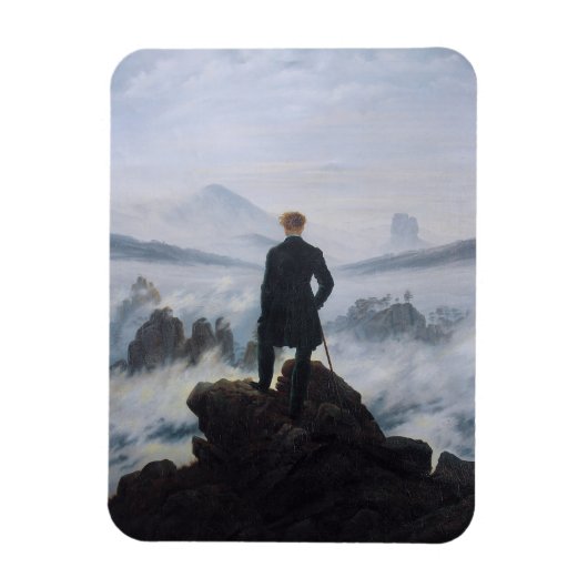 Friedrich's Wanderer boven het zee mist Magneet (Verticaal)