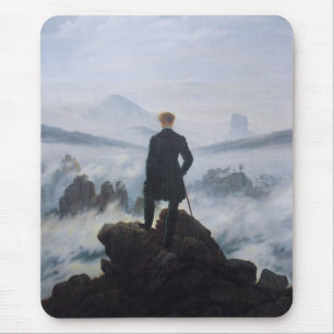 Friedrich's Wanderer boven het zee mist Muismat