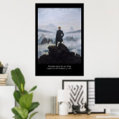 Friedrich's Wanderer boven het zee mist Poster (Thuiskantoor)