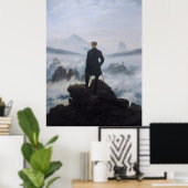 Friedrich's Wanderer boven het zee mist Poster (Thuiskantoor)
