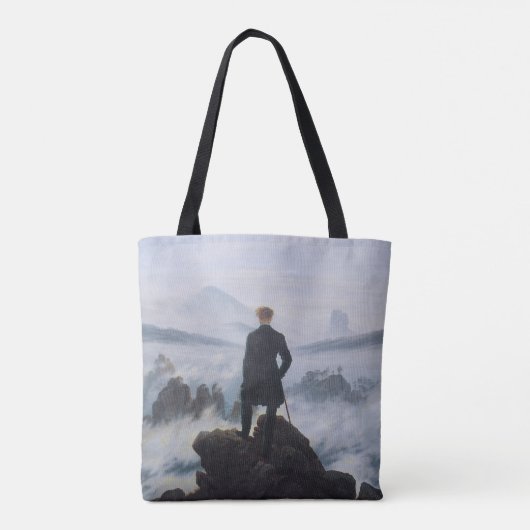 Friedrich's Wanderer boven het zee mist Tote Bag (Achterkant)