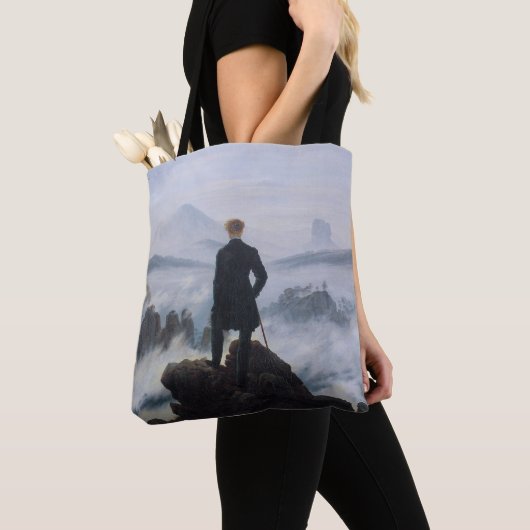Friedrich's Wanderer boven het zee mist Tote Bag (Dichtbij)