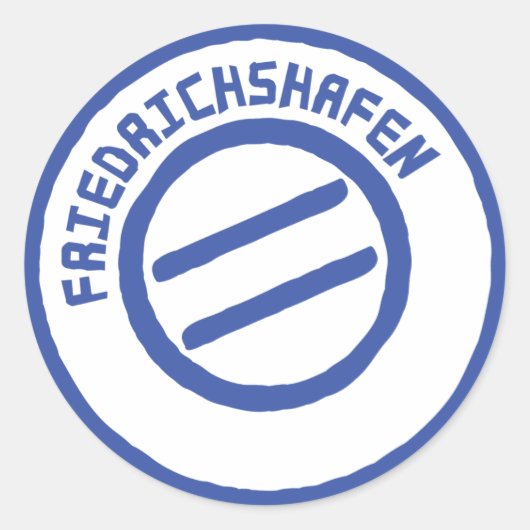 Friedrichshafen poststempel ronde sticker (Voorkant)