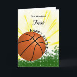 Friend Basketball Birthday Card Kaart<br><div class="desc">Geef je basketbal liefhebbende vriend een honkbal- en vleermuiskaart met een explosief basketbalthema! Een basketbal en een knuppel met de woorden "Een geweldige vriend".</div>