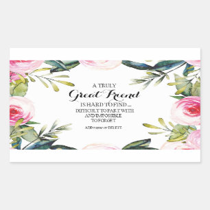 Friend Bestie Dank u Manuscript appreciatie bff Rechthoekige Sticker