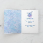 Friend Birthday Blue Dragonfly Waterverf Art Kaart (Binnen)
