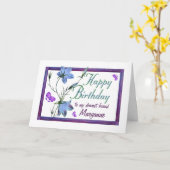 Friend Birthday Bluebells and Butterflies Card Kaart (Gele Bloem)
