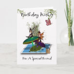 Friend Birthday Card - Cute Gothic Fairies Springi Kaart<br><div class="desc">Vriendendagskaart - Stomme gotische feesten die uit een foto komen</div>