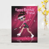 Friend Birthday Card - Tennis Kaart (Gele Bloem)