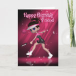 Friend Birthday Card - Tennis Kaart<br><div class="desc">Friend Birthday Card - Tennis</div>