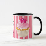 Friend Birthday Gift Mok<br><div class="desc">Mok met een cadeaubon voor de verjaardag van een vriend of pas tekst aan een andere naam of zin aan. Creëer met cupcake-grafische kaart van www.printsofjoy.com</div>