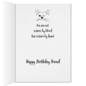Friend Birthday Humor Quote Winking Cat Fun (Binnen (Rechts))