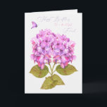 Friend Birthday Hydrangeas en Butterfly Kaart<br><div class="desc">Een mooie verjaardagskaart aan een vriend van het vrouw,  met een roze waterverf hydrangeas en een eenvoudige vlinder.</div>