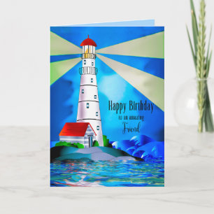 Friend Birthday Lighthouse Beacon Light for Zee Kaart