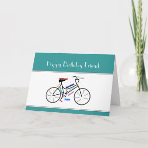 Friend Birthday Motivatie Bike Bicycle Cycle Kaart