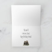 Friend Birthday Watercolor Bears Cute Animals Kaart (Binnen)