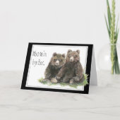 Friend Birthday Watercolor Bears Cute Animals Kaart (Voorkant)