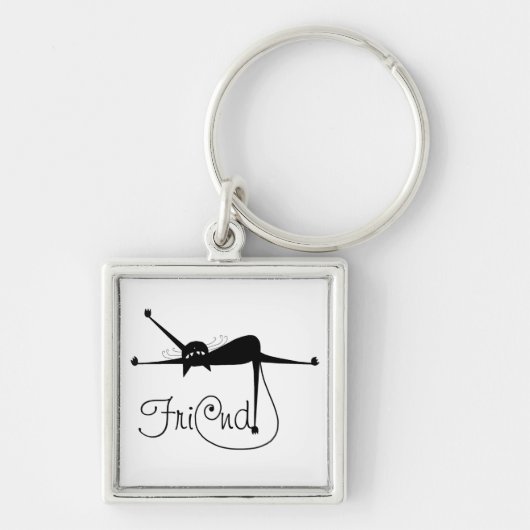 FRIEND - Black Whimsy Kat 7 Sleutelhanger (Voorkant)