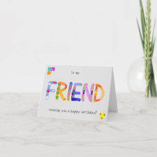 FRIEND Bold Geometric Birthday wenskaart Kaart