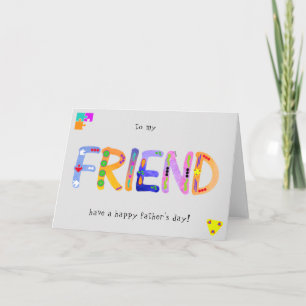 FRIEND Bold Geometrisch Vaderdag wenskaart Kaart