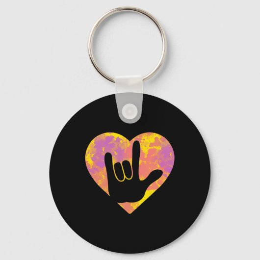 Friend Cute American Sign Language Pride Deaf Awar Sleutelhanger (Voorkant)