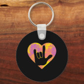 Friend Cute American Sign Language Pride Deaf Awar Sleutelhanger (Voorkant)