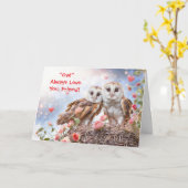 Friend Cute Owls Happy Valentines Day Card Kaart (Gele Bloem)
