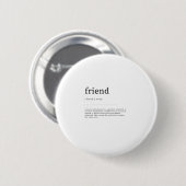 Friend Definition Dictionary Art Print Quottes Ronde Button 5,7 Cm (Voorkant /achterkant)