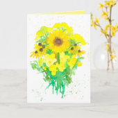 Friend Enmoegement Yellow Flower Bouquet Kaart (Gele Bloem)