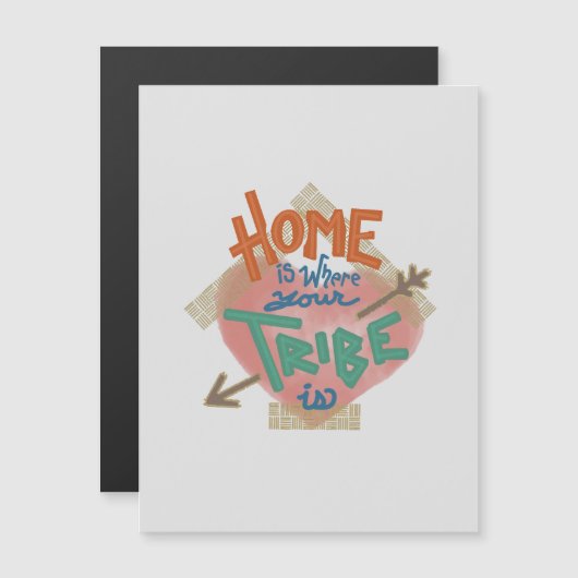 Friend Family thin magnet Magnetische Uitnodiging (Voorkant / Achterkant)