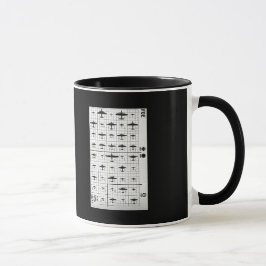 Friend & Foe WWII Vliegtuig Silhouettes Mok (Rechts)