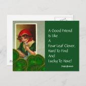 Friend Four Leaf Proverb St Patricks Day Briefkaar Briefkaart (Voorkant / Achterkant)