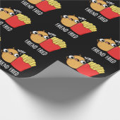Friend Fried Funny French Fries Pun Dark BG Cadeaupapier (Hoek)