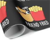 Friend Fried Funny French Fries Pun Dark BG Cadeaupapier (Rol Hoek)