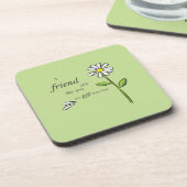 Friend Gift of God, Daisy on Green, Religious Bier Onderzetter (Linkerzijde)