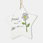 Friend Gift of God, Daisy on Green, Religious Keramisch Ornament (Links)