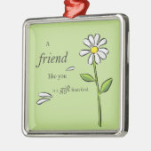 Friend Gift of God, Daisy on Green, Religious Metalen Ornament (Links)
