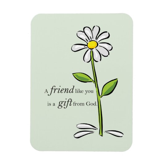Friend Gift van God, Daisy over Groene, Religieuze Magneet (Verticaal)