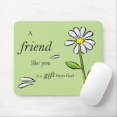 Friend Gift van God, Daisy over Groene, Religieuze Muismat (Met muis)