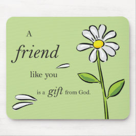 Friend Gift van God, Daisy over Groene, Religieuze Muismat